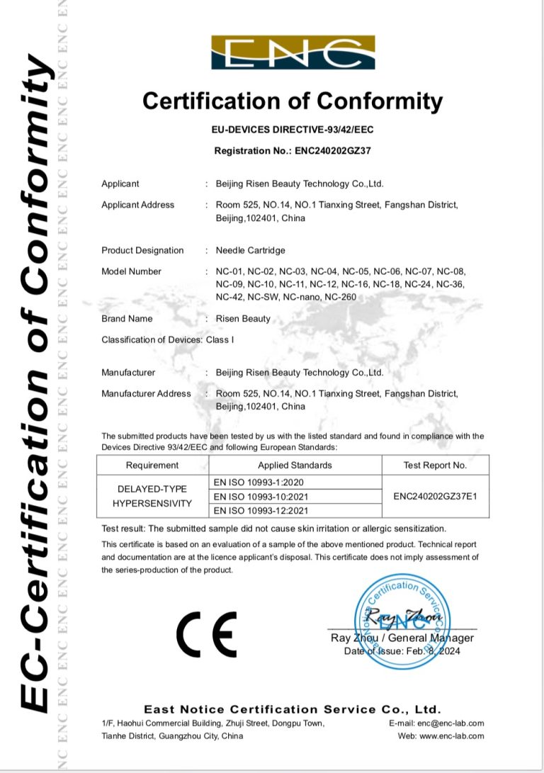 CE for needle cartridge